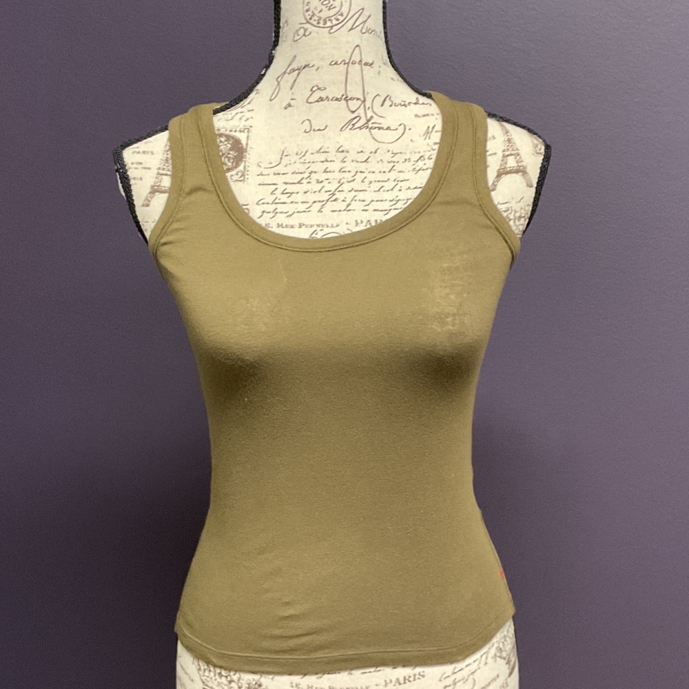 La Ligne Olive Scoop Neck Tank